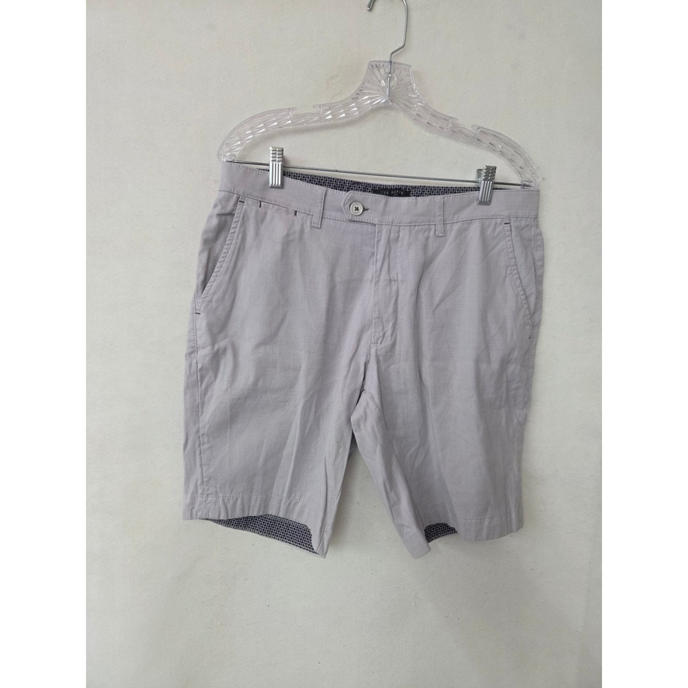 Ted Baker London Beshor Chino Shorts Mens 34R Gray Micro Pattern Slim Fit TC8M